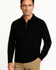 Men's Zip Up Cardigan Merino Wool Polo Collar Autumn Winter