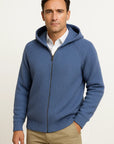 Men's Cardigan Merino Wool Hooded Thick Knit Jacket