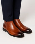 Men's Chelsea Boots Leather Smooth Cowhide Zip Design