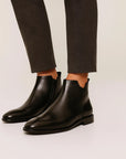 Men's Chelsea Boots Leather Smooth Cowhide Zip Design