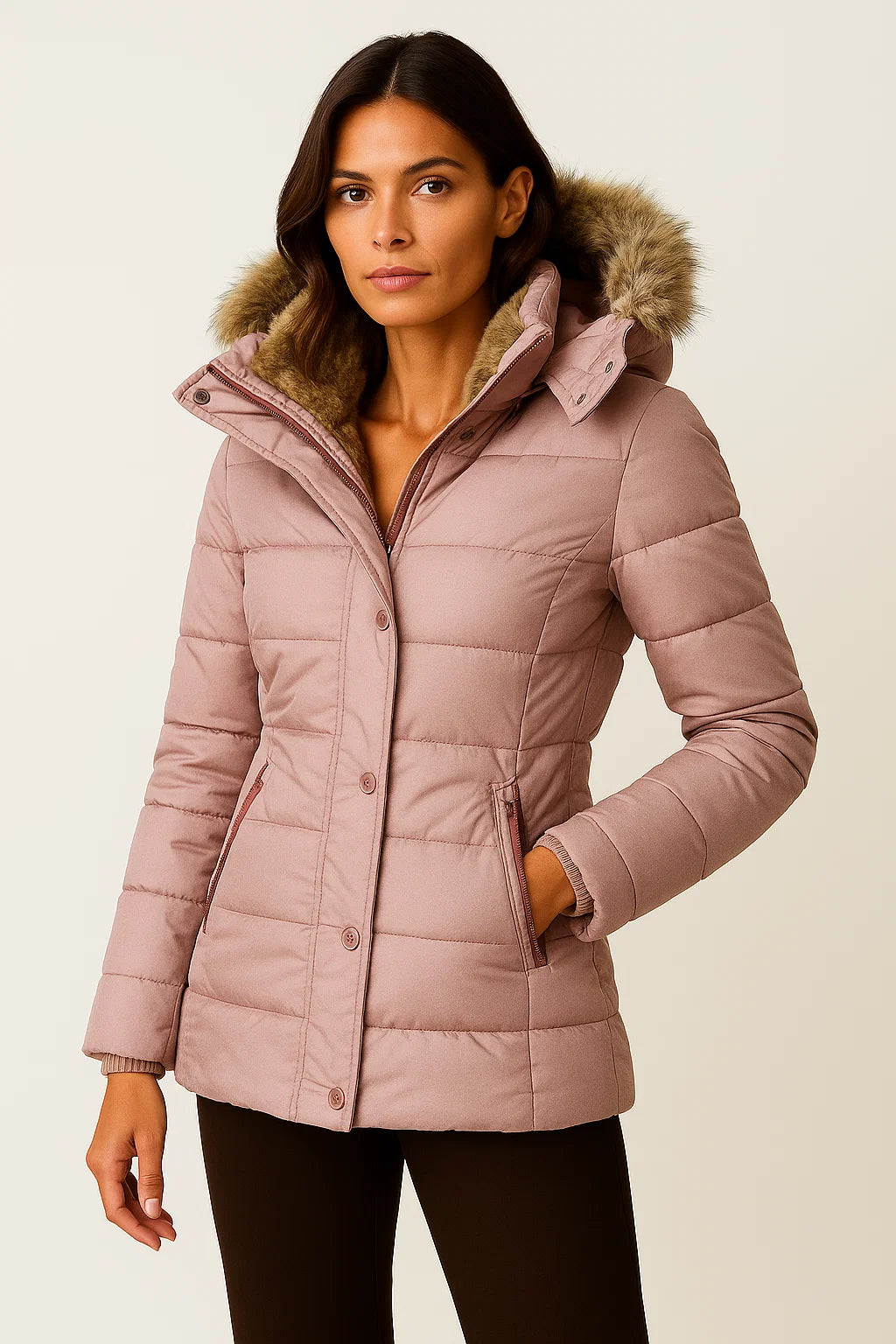 Women&#39;s Winter Coat Hooded Flattering Fit Insulated