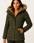 Women's Winter Coat Hooded Flattering Fit Insulated