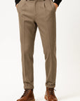 Men's Trousers Wool Blend Structured Fit Slim Tapered Leg