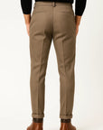 Men's Trousers Wool Blend Structured Fit Slim Tapered Leg