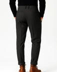 Men's Trousers Wool Blend Structured Fit Slim Tapered Leg