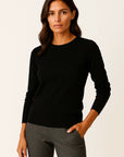 Women's Sweater Merino Wool O-Neck Slim Fit