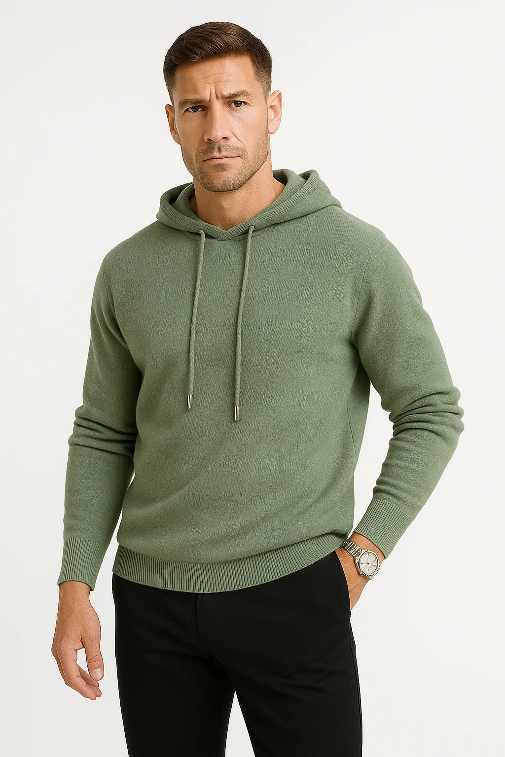 Men&#39;s Hoodie Wool Blend Classic Fit Casual Wear